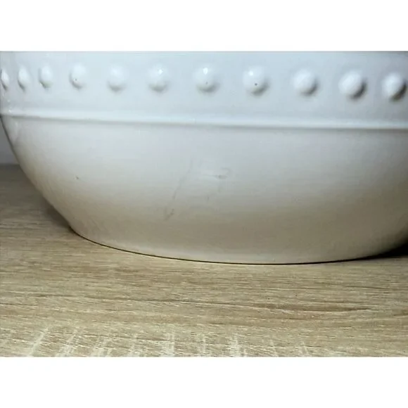 Totally Today White Embossed Nesting Bowls Minimalist French Country Cottagecore - Picture 10 of 11
